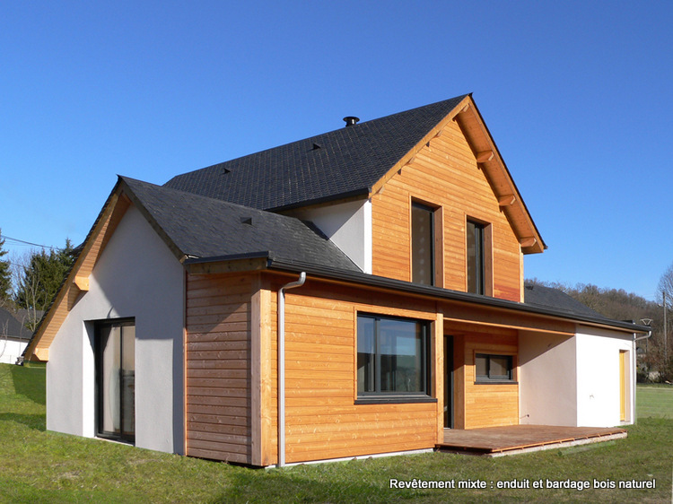 architecte projet de maison en bois toit plat vitrées bardage parpaing finitions façades maison maisons terrain sic mca prix