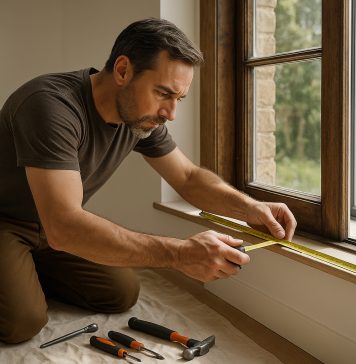 Changer ses fenêtres : ce qu’il faut anticiper avant de se lancer Artisan mesurant une fenêtre dans une pièce moderne ensoleillée
