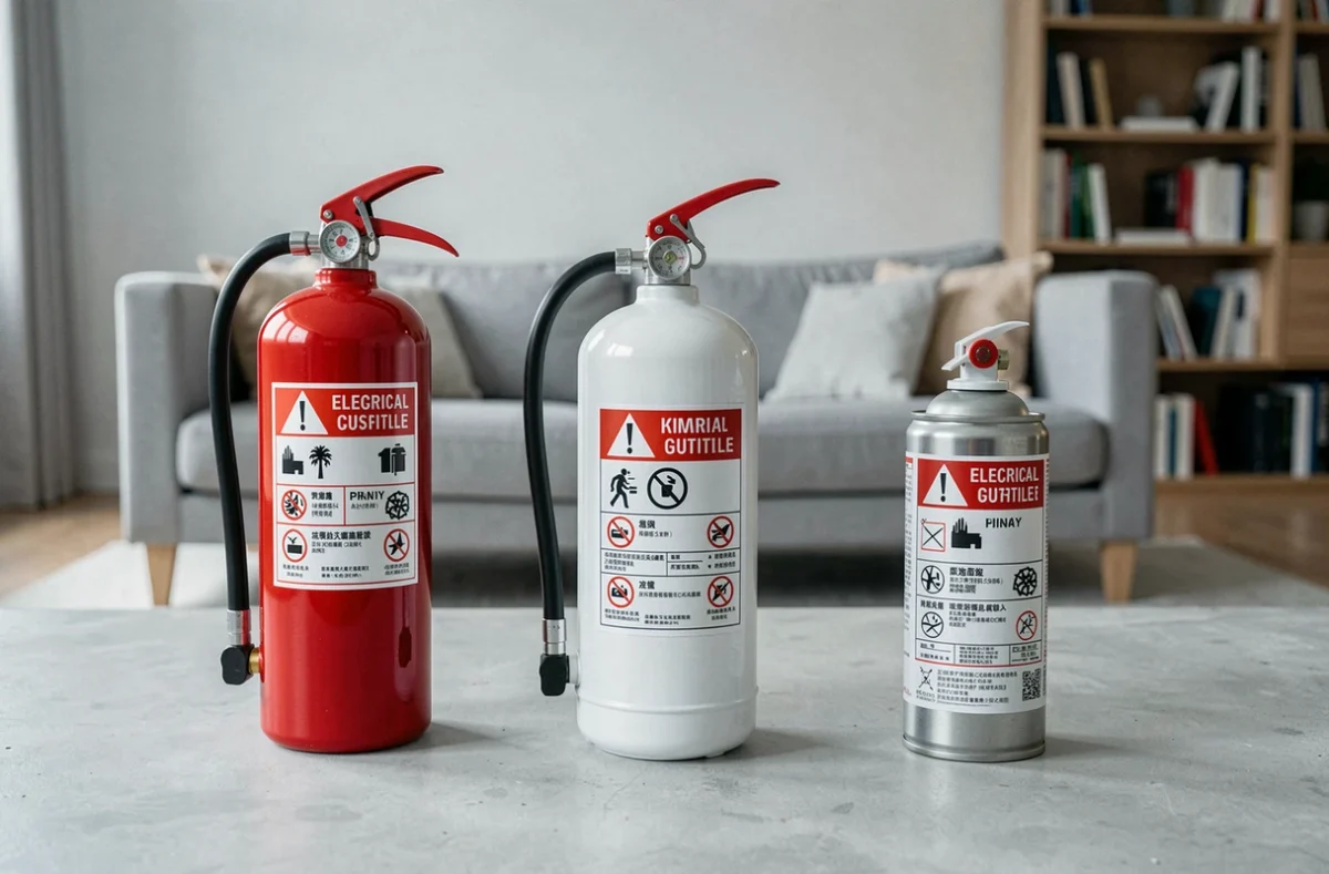Comparaison de trois modèles d'extincteurs pour feux électriques adaptés à un usage en appartement