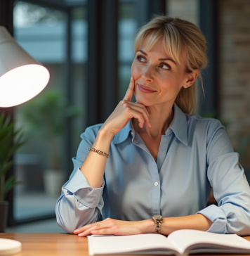 Différence lumière éclairage : comprendre les nuances pour un éclairage optimal ! Femme d affaires examine deux lampes de bureau modernes