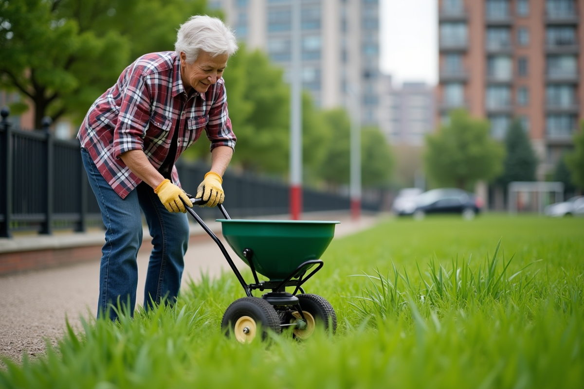 Femme âgée appliquant de l