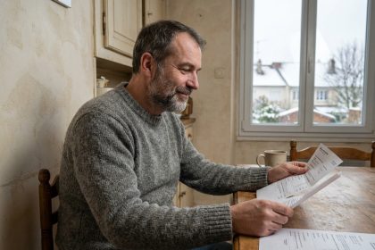 Homme comparant ses factures de chauffage à RomillysurSeine
